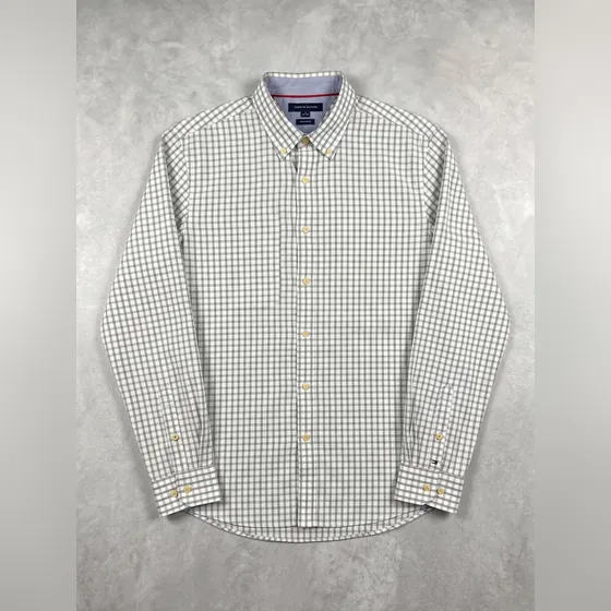 Tommy Hilfiger Chemise à Carreaux Grise en Coton Classique