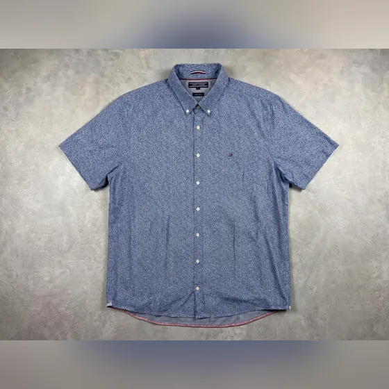 Tommy Hilfiger Chemise Courte Bleu Imprimé Floral